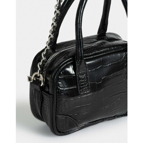 Cartera Bowling Croco Negro