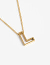 Cadena Corta con Dije Metal Collar Acero Inicial L - Dorado