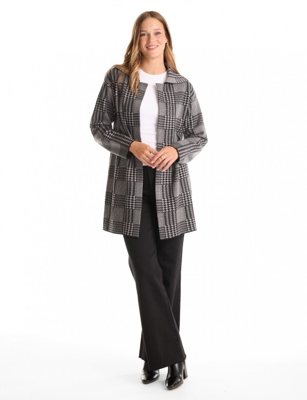 Cardigan Largo Gales NEGRO/GRIS