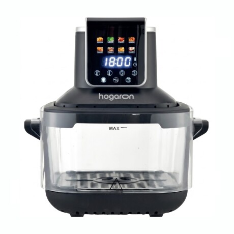 Freidora De Aire De Vidrio HOGARON HGAF55BK 5.5L + 3.2L Doble Recipiente Con Tapa 1400W Panel Digital 8 Programas Temperatura Re Freidora De Aire De Vidrio HOGARON HGAF55BK 5.5L + 3.2L Doble Recipiente Con Tapa 1400W Panel Digital 8 Programas Temperatura Re