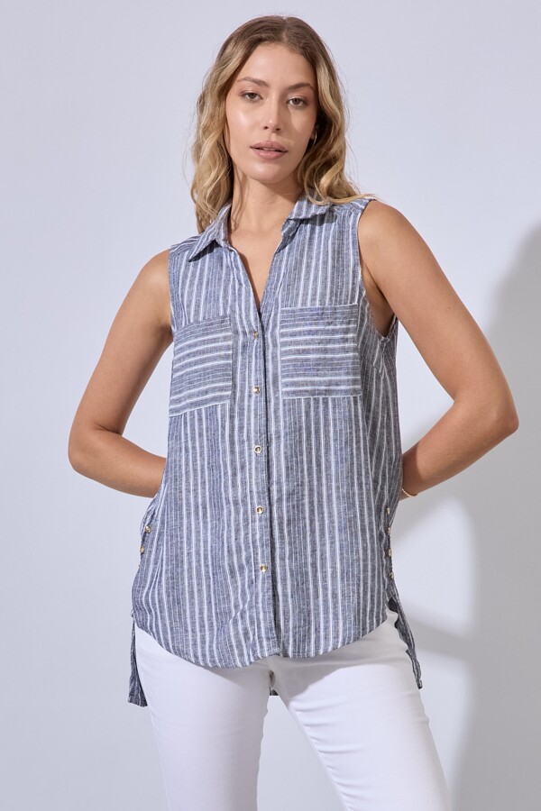 Camisola Lino GRIS/MULTI