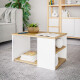 Mesa Ratona Nórdica De Living 3 Estantes Madera Combinada Blanco
