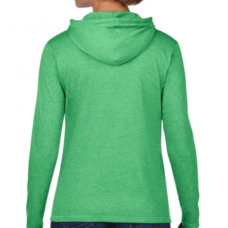 Camiseta manga larga con capucha Gildan Deportiva Verde