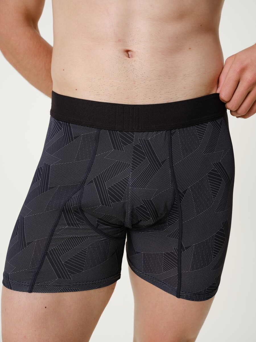 Boxer Seda Fría - Negro Lineal 