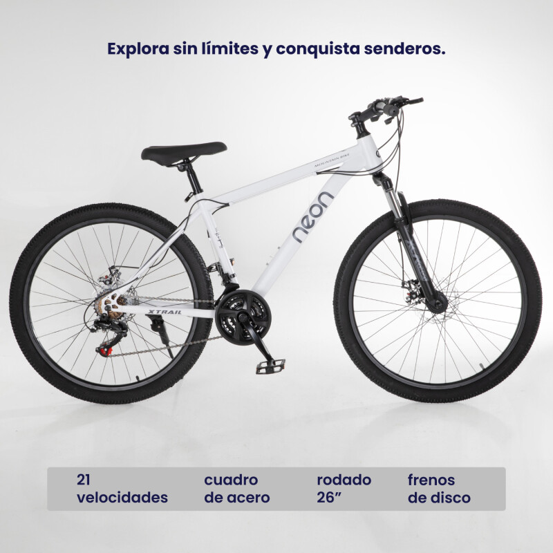 Bicicleta Montaña 26 Cuadro Acero Freno Disco 21 Cambios Blanco