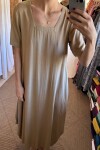 Vestido de rayón Beige