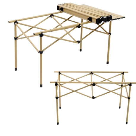 Mesa plegable de camping 95x55x50 caqui