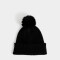Gorro Clasico Gorro Tejido Con Pompón - Negro