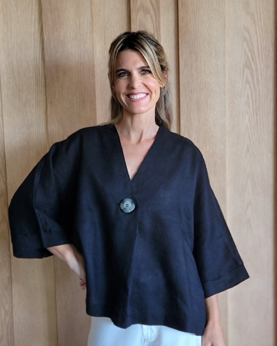 Camisaco Begonia - Puro lino Negro 