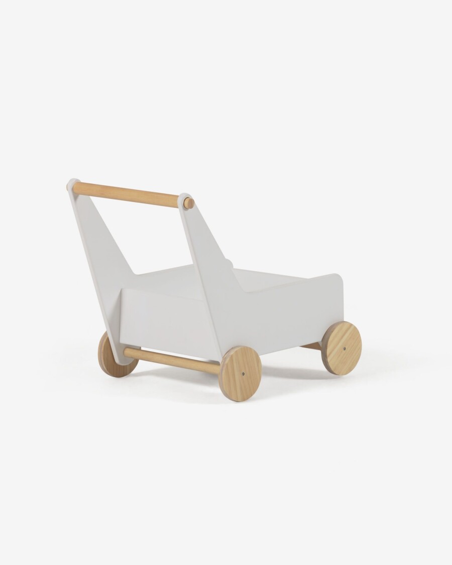 Carrito Carmelita de madera maciza de pino natural y MDF blanco FSC MIX Credit Carrito Carmelita de madera maciza de pino natural y MDF blanco FSC MIX Credit