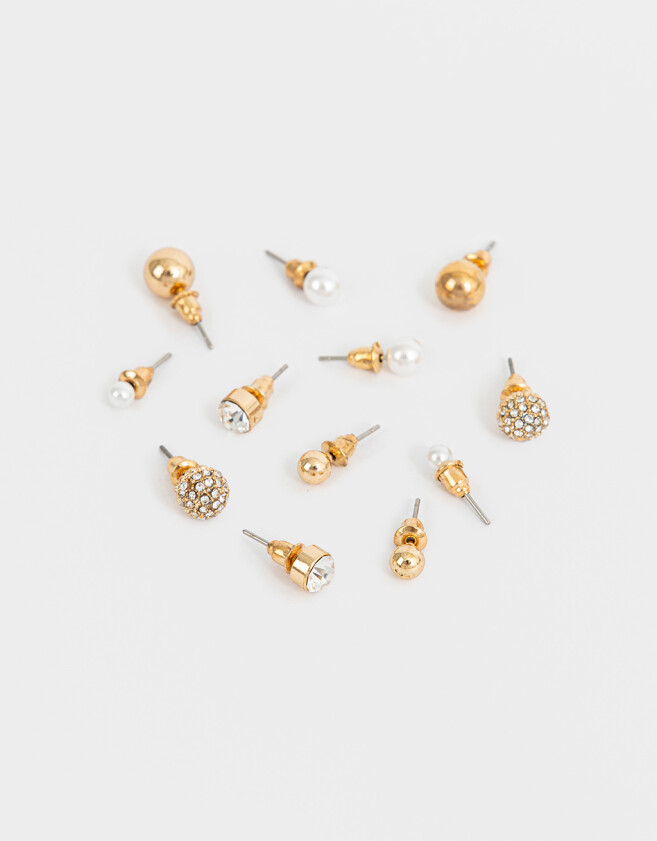 Aros Sets Con strass Set De Aros Con Strass - Dorado