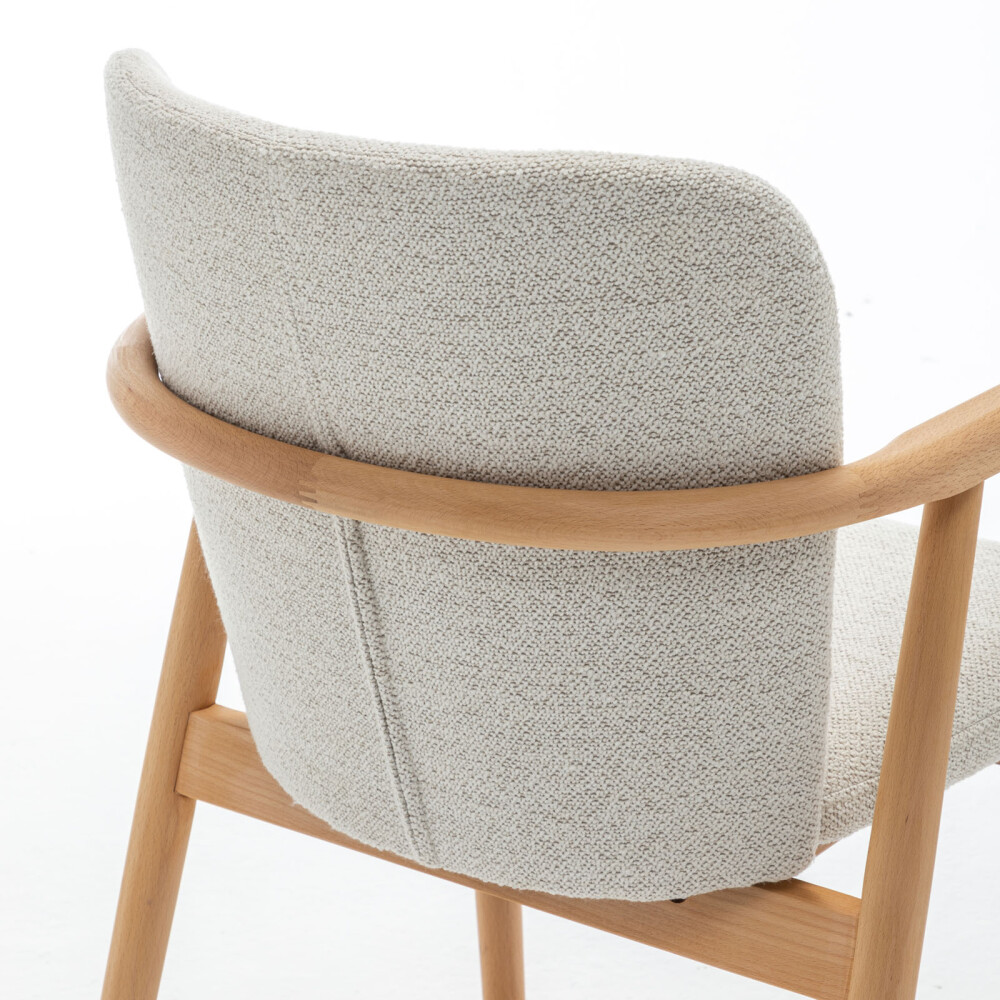 BUTACA DE COMEDOR MADERA NATURAL-BEIGE ALBA