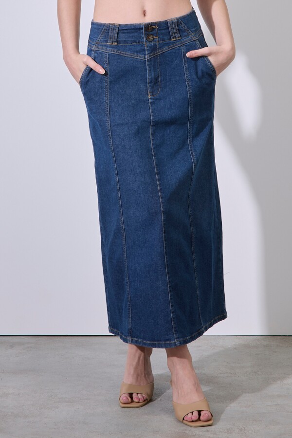 Falda Maxi Denim JEAN OSCURO