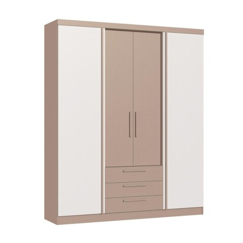 Ropero Placard Bravo New 4 Puertas 3 Cajones Duna/Blanco Ropero Placard Bravo New 4 Puertas 3 Cajones Duna/Blanco
