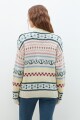 Ruana jacquard multicolor beige