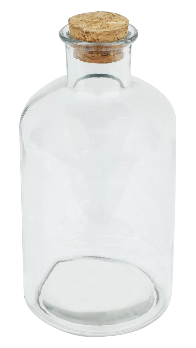 BOTELLA DE VIDRIO CON TAPON DE CORCHO 500ML 