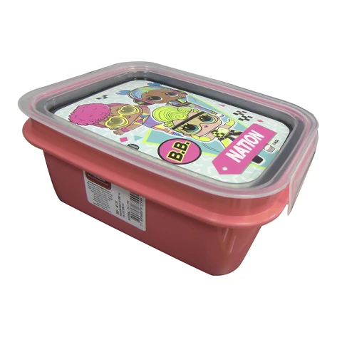 Pote Plástico LOL Surprise Con Traba y División 850 ml U
