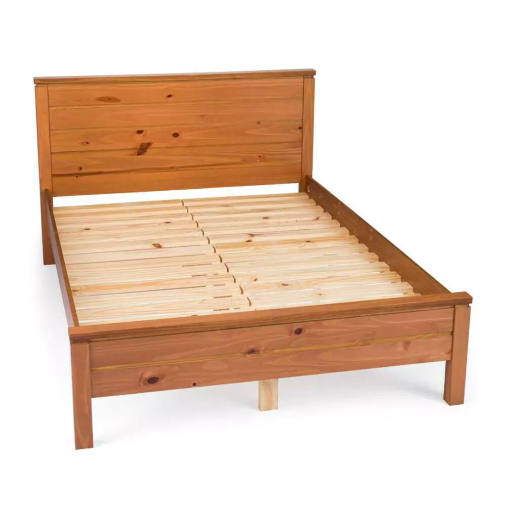 CAMA 2 PLAZAS MADERA NATURAL-BEIGE FRESNO