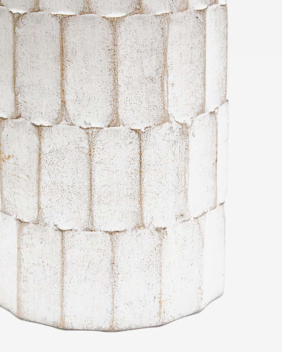 Jarrón Arisa de papel maché blanco 41 cm