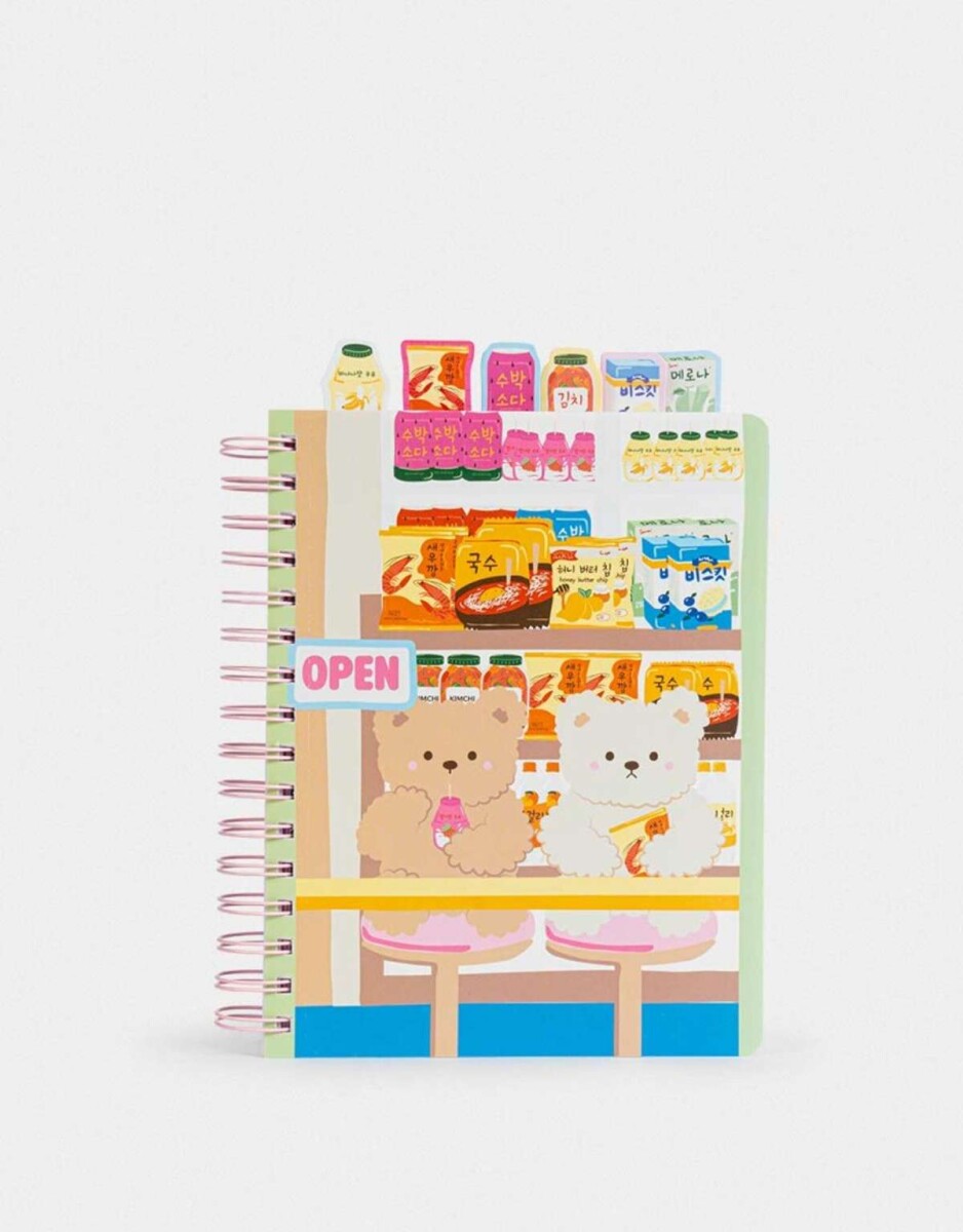 Cuaderno Anillado Con Señaladores - Combinacion Multicolor 
