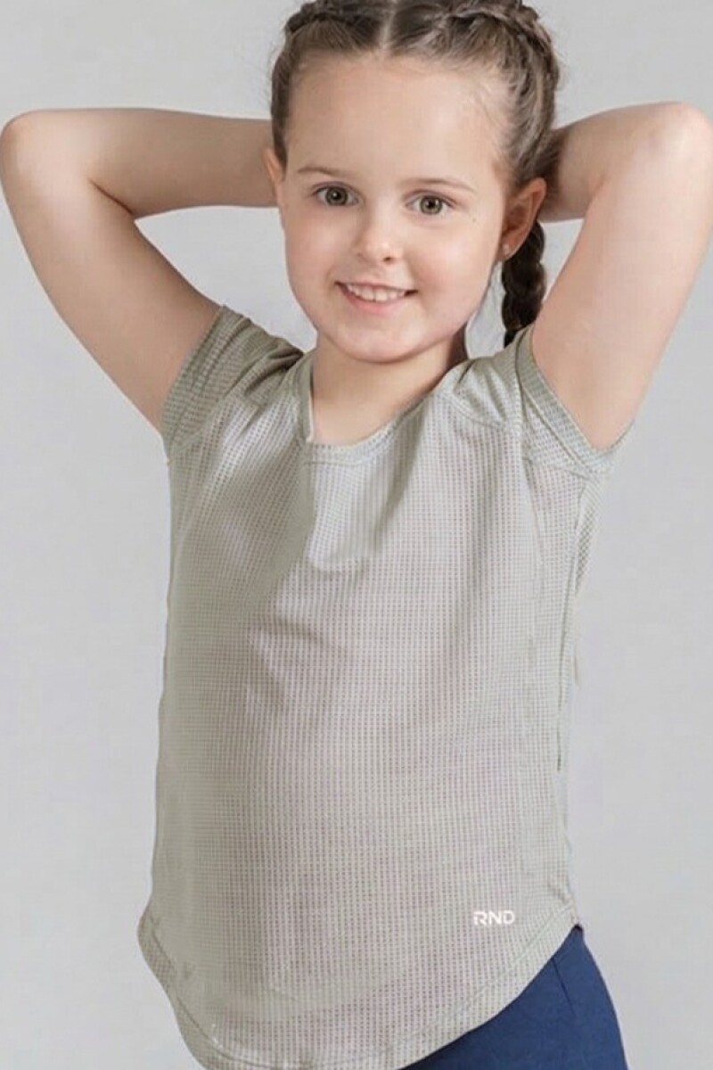 Remera Deportiva para Niñas. Gris