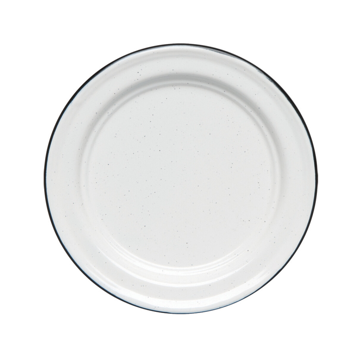 Plato Llano Acero Vitrificado Blanco B/Negro Cinsa 