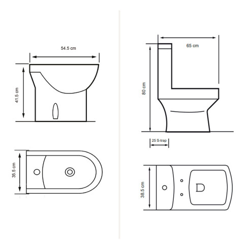JUEGO DE LOZA SANITARIA PARA BAÑO LINEA MALAWI BLANCO 000