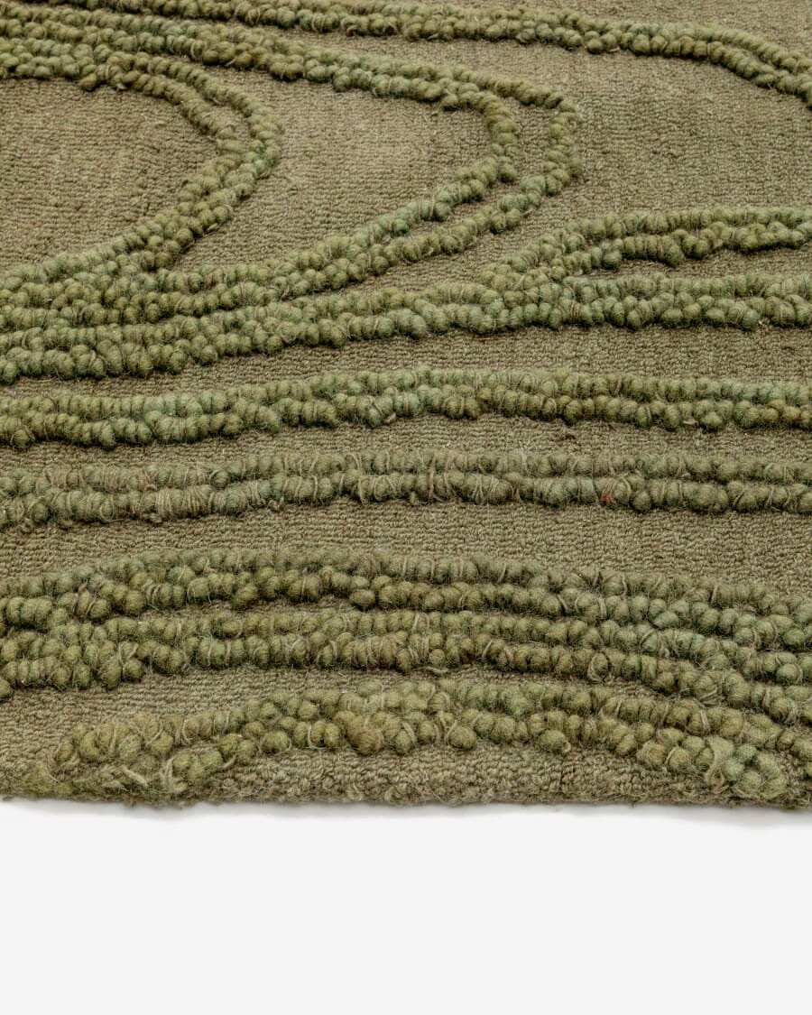 Alfombra Veiza de lana verde 160 x 230 cm Alfombra Veiza de lana verde 160 x 230 cm