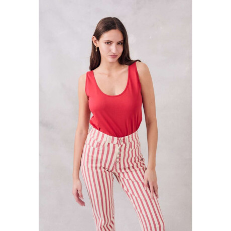 Musculosa Algodon Peinado Rojo
