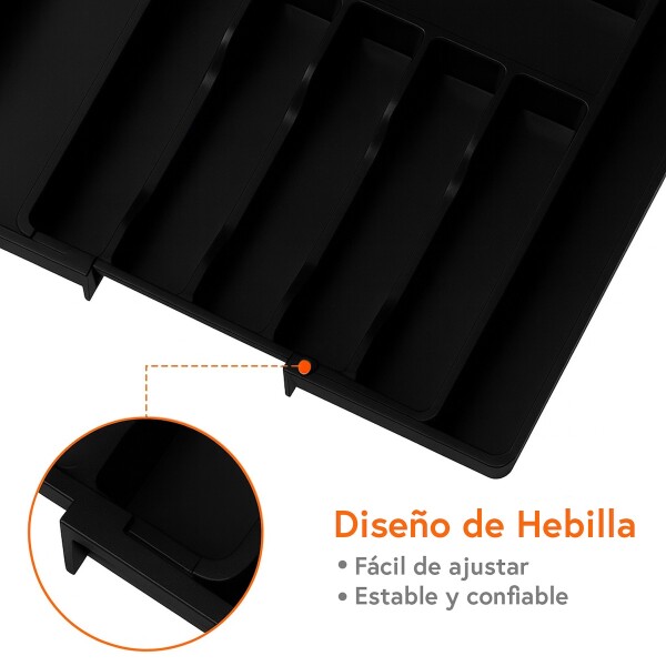 Organizador Cubiertos Extensible Cajon Utensilios Cubertero IMBACK Negro Organizador Cubiertos Extensible Cajon Utensilios Cubertero IMBACK Negro