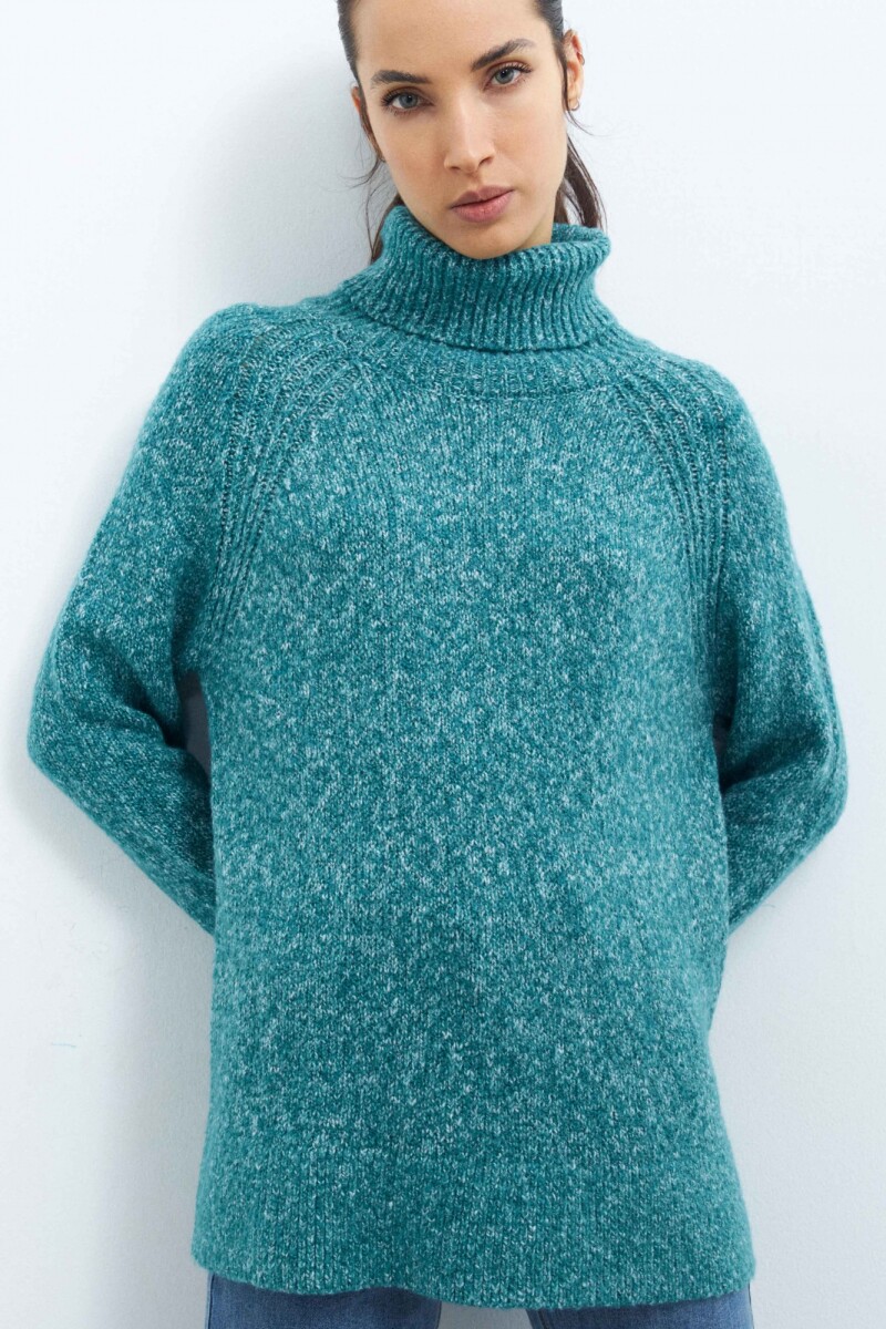 Poleron boucle - verde oliva 