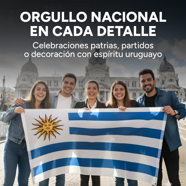 Bandera Pabellón Nacional de Uruguay Grande 120x180cm Color Blanco y Azul