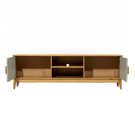 RACK APARADOR PARA TV 2 PUERTAS EN MADERA MACIZA VERDE