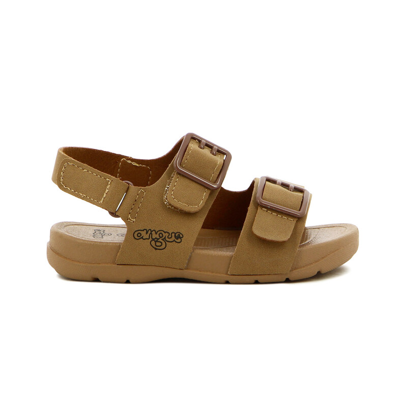 Sandalia Niño Angus Dos Tiras Y Velcro Camel