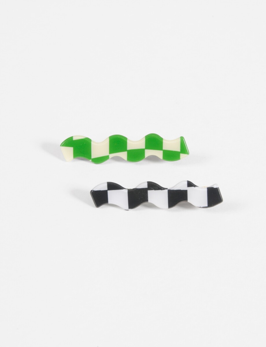 Set clips vichy wavy - multicolor 