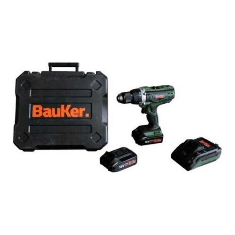 Taladro percutor 18 v con dos baterías y valija Bauker Taladro percutor 18 v con dos baterías y valija Bauker