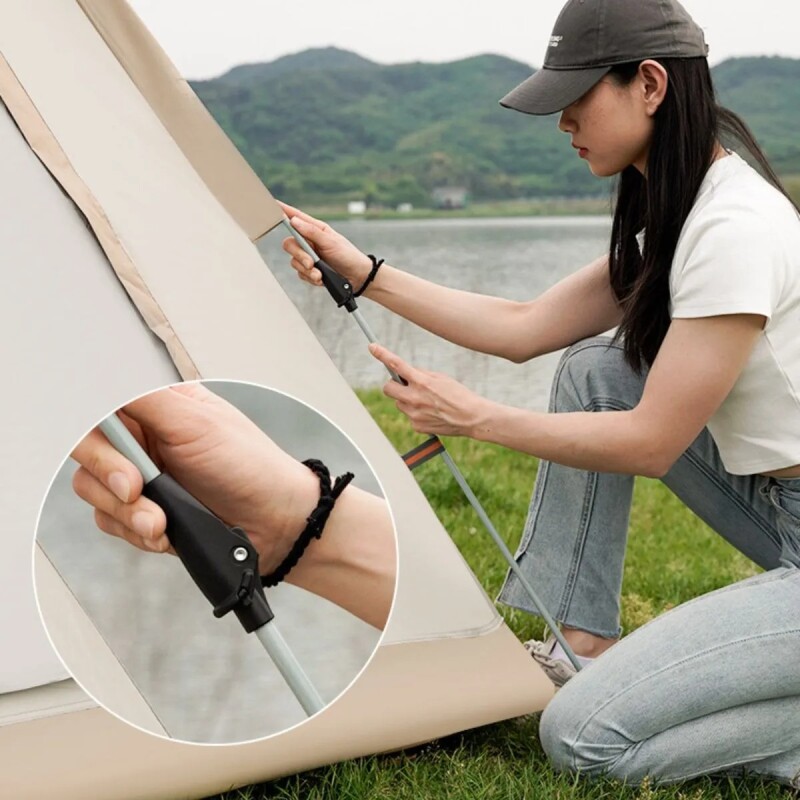 Carpa con Avance Liviana Impermeable Ventilada Capacidad 3 a 4 personas BEIGE