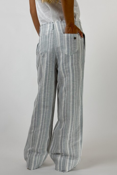 PANTALON MANHATTAN RAYADO Celeste