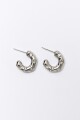 Aros acero con strasses plateado
