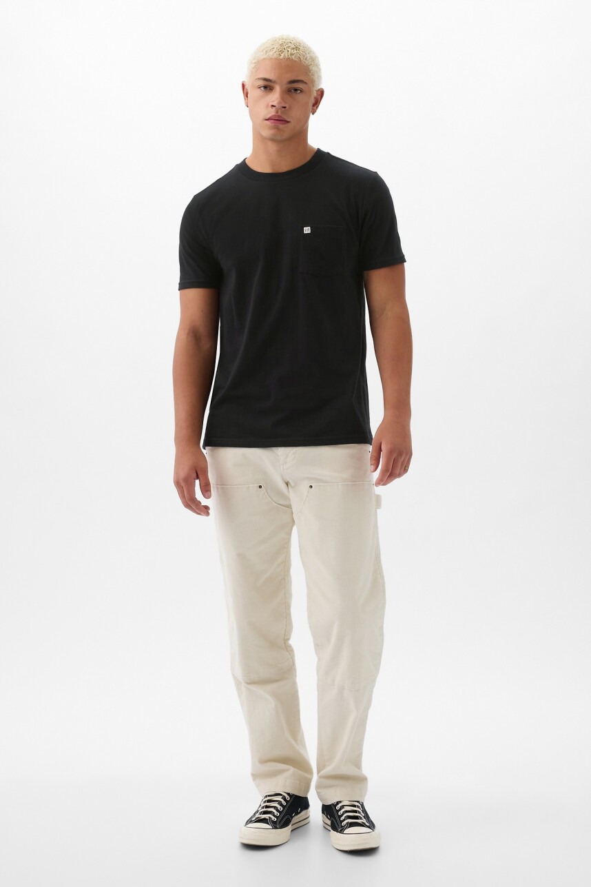 Remera Con Bolsillo Logo Gap Hombre Black