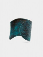 Pulsera Ancha Con Onda dorado