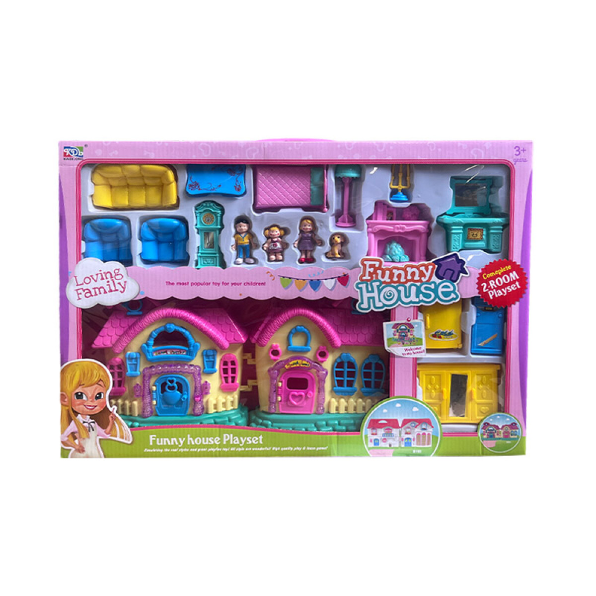 Casa c/familia y Muebles en caja 52*37.5*6.5 cm - Casa C/familia Y Muebles En Caja 52*37.5*6.5 Cm 
