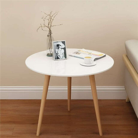 Mesa Auxiliar Bamboo C/ Blanco D50Cm/H47Cm