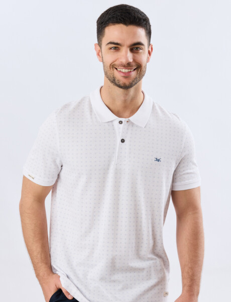 REMERA POLO ESTAMPADA PIQUÉ Blanco