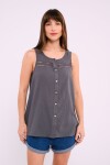 Blusa con detalle calado Azul