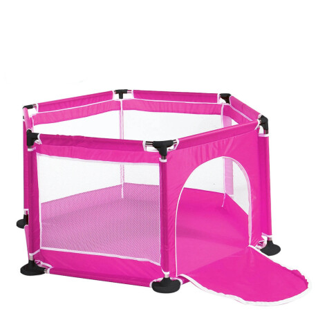 Corral Plegable C/ Puerta Corralito Pelotero Bebé Rosado Estándar