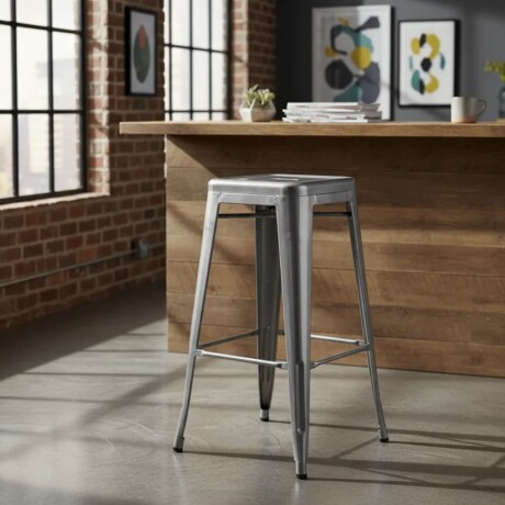 Taburete Tolix Hogar Pub Muebles Gris