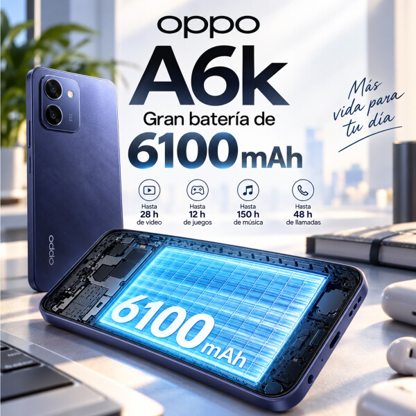 Oppo A6k 8(4+4)gb 256gb 4g CEL OPPO A6K 4GB 256GB VIOLETA