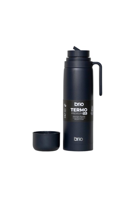 Termo brio premium 1 litro con pico cebador en acero inox Azul