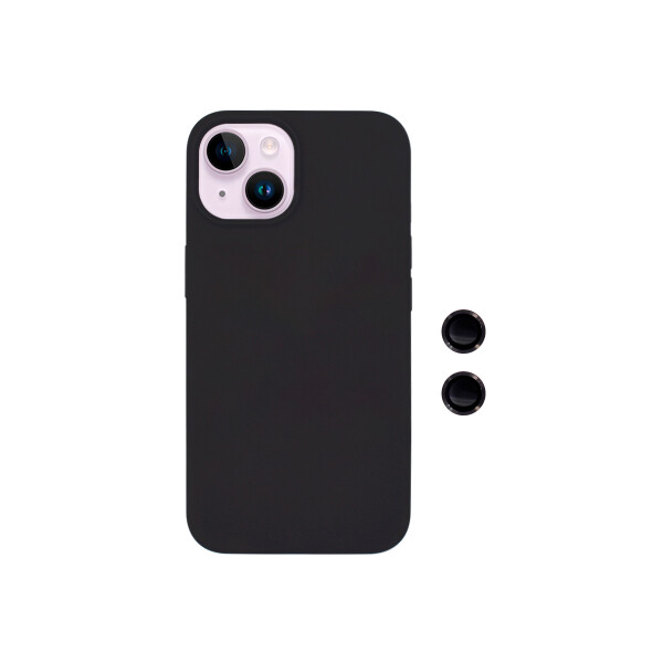 Protector para iPhone 14 con protector de cámara negro Protector Para Iphone 14 Con Protector De Cámara Negro